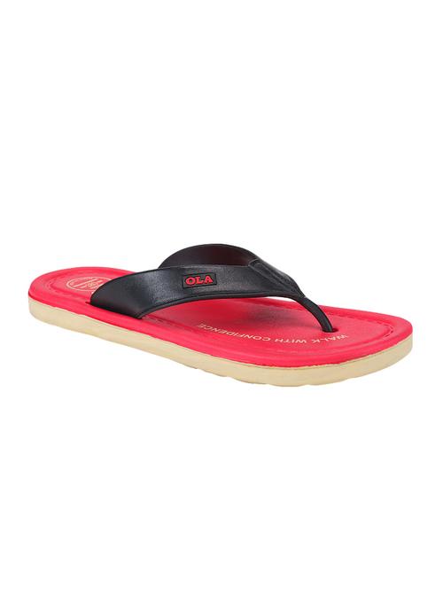 black leatherette toe separator flip flops - 16833962 - Very Small Image - 1
