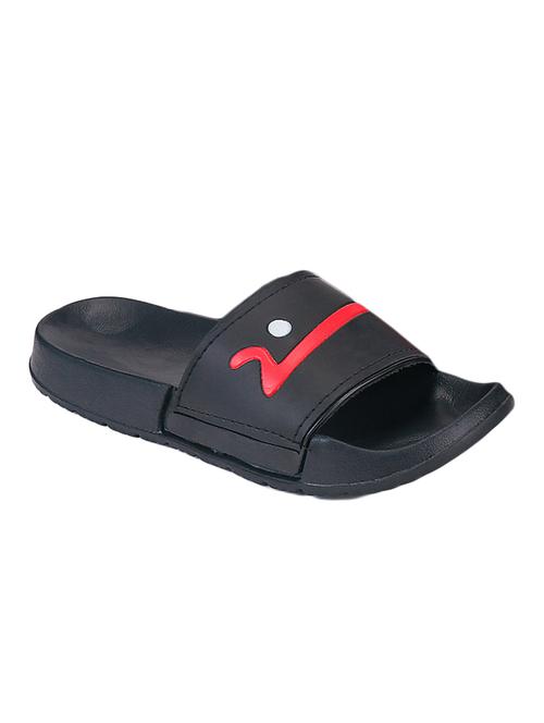 black leatherette slip on flip flops - 16834065 - Very Small Image - 1