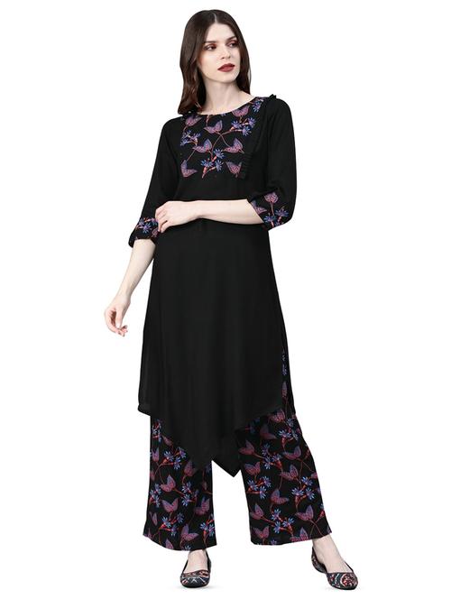 floral asymmetric kurta - 16834131 - Very Small Image - 1
