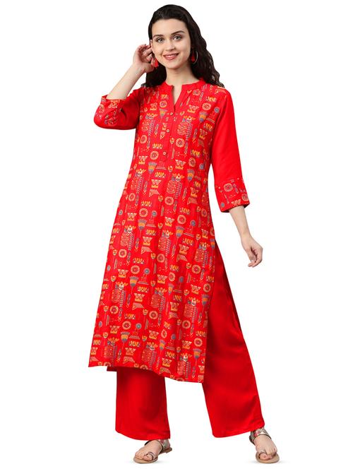 printed straight kurta - 16834135 - Very Small Image - 1