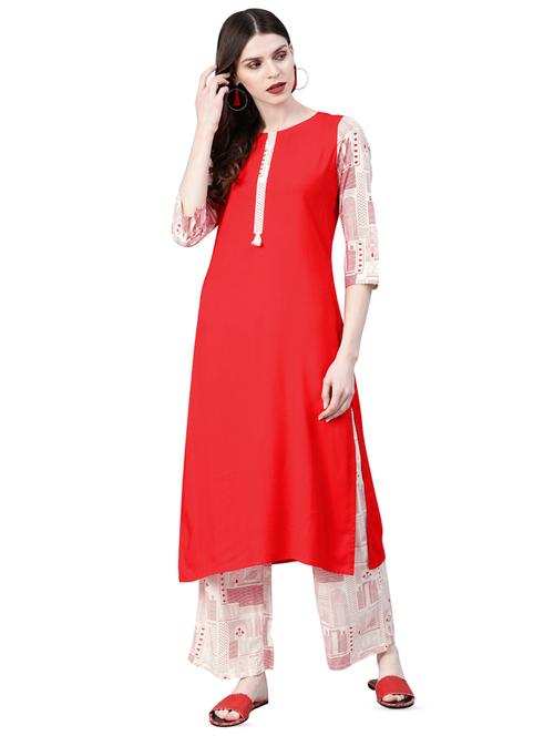 solid straight kurta - 16834143 - Very Small Image - 1