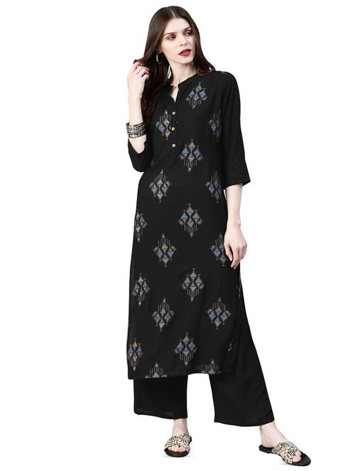printed straight kurta - 16834147 - Very Small Image - 1