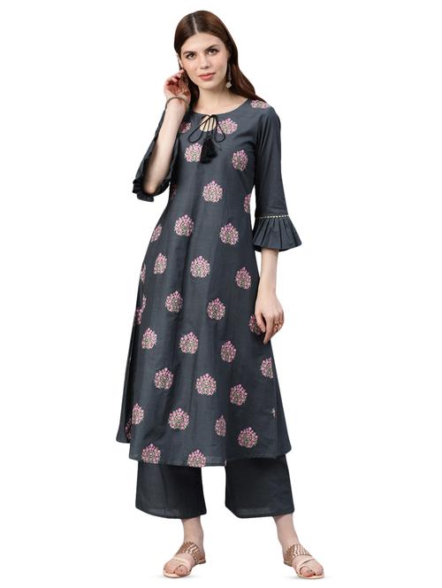 floral a-line kurta - 16834166 - Very Small Image - 1