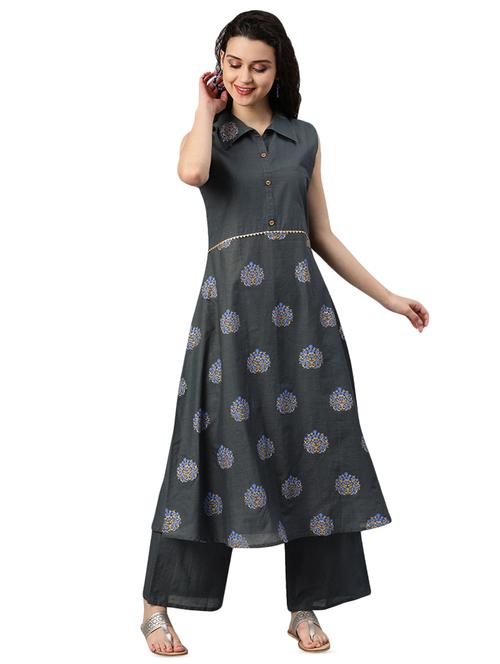 floral flared kurta - 16834168 - Very Small Image - 1