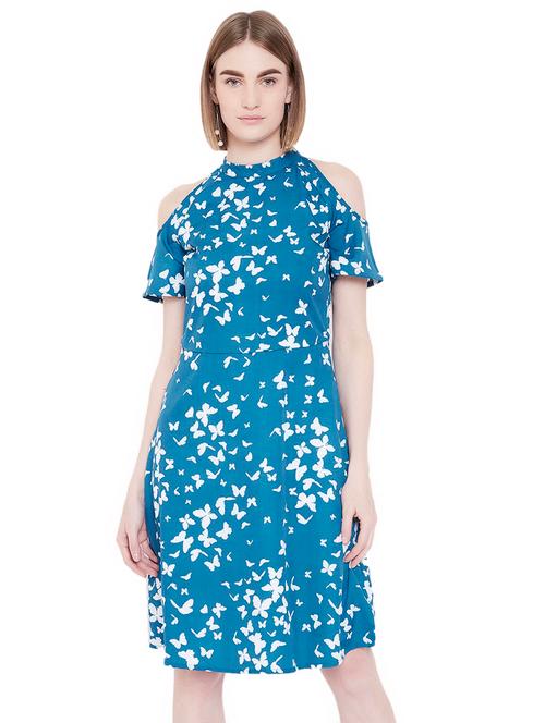 cold shoulder quirky a-line dress - 16837357 - Very Small Image - 1