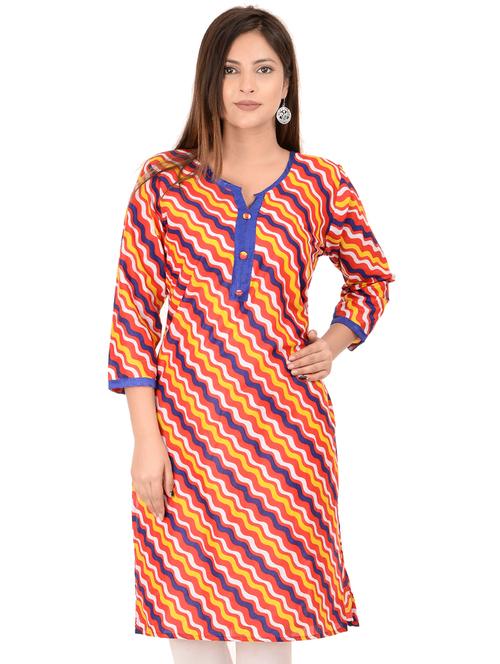printed straight kurta - 16837461 - Very Small Image - 1