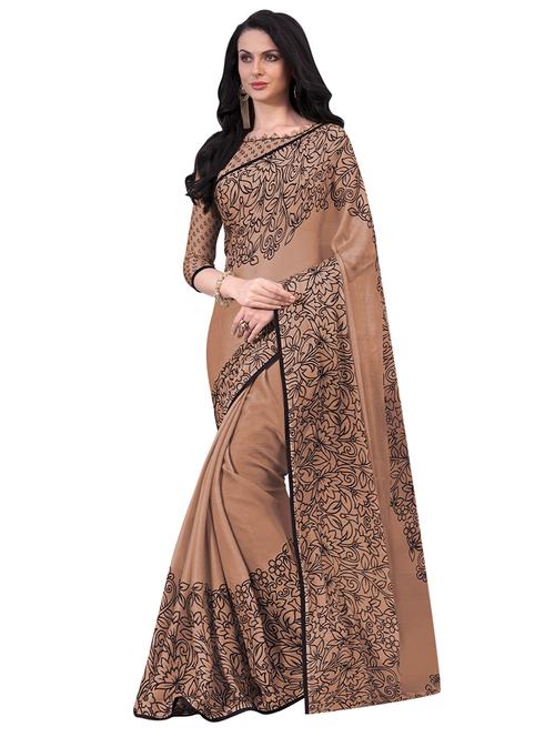 floral bordered saree with blouse - 16837862 - Very Small Image - 1
