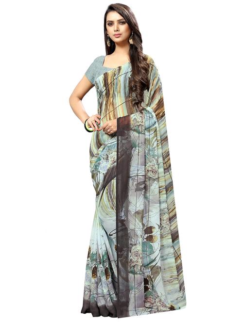 abstract printed saree with blouse - 16837924 - Very Small Image - 1