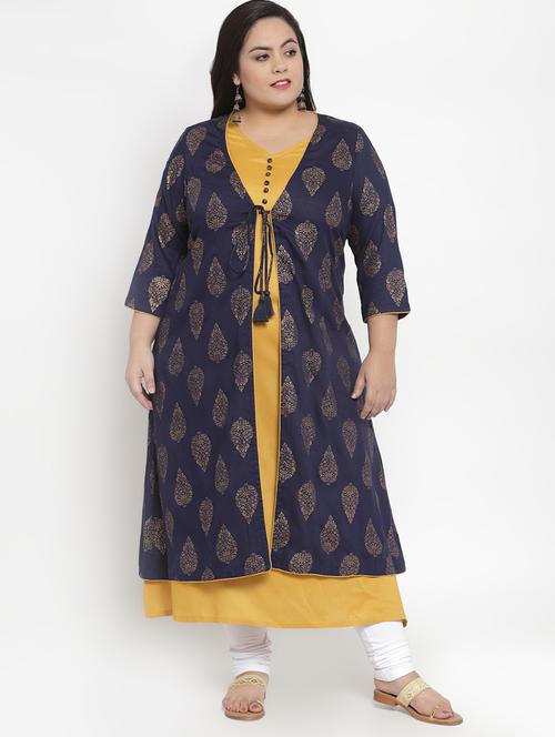 foil print a-line kurta - 16838080 - Very Small Image - 1