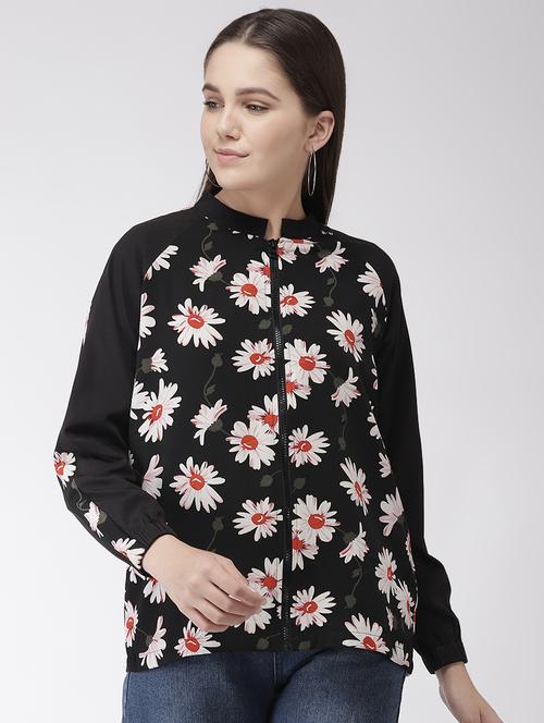 floral panel bomber jacket - 16838192 - Very Small Image - 1