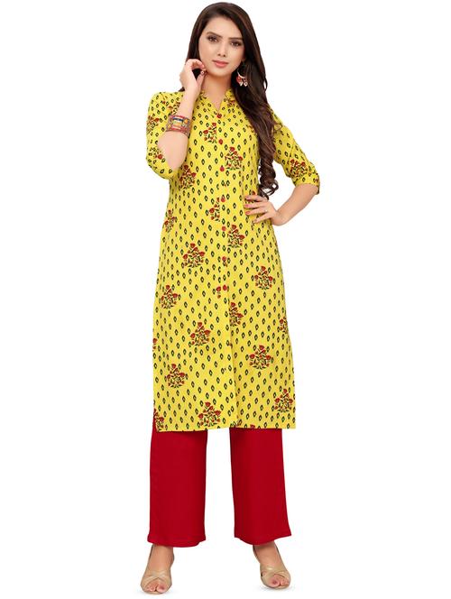 floral straight kurta - 16838211 - Very Small Image - 1
