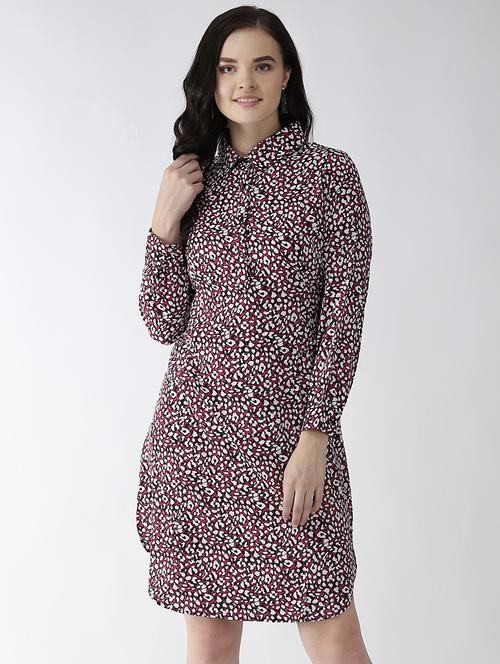 tie back animal print shirt dress - 16838311 - Very Small Image - 1