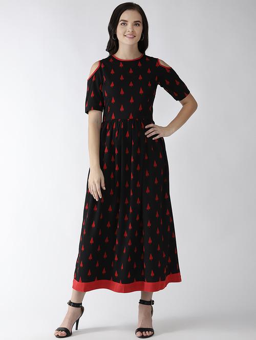 cold shoulder gathered detail maxi dress - 16838314 - Very Small Image - 1