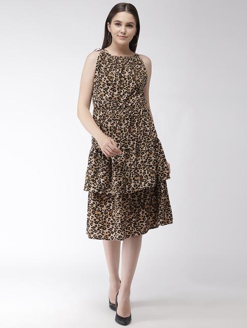halter neck animal layered dress - 16838335 - Very Small Image - 1