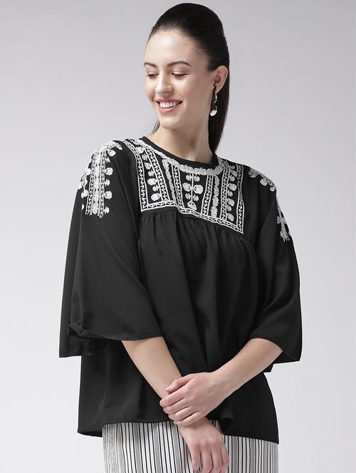 embroidered detail bell sleeved top - 16838395 - Very Small Image - 1