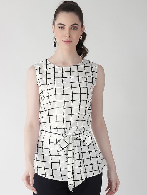 tie front checkered top - 16838457 - Very Small Image - 1