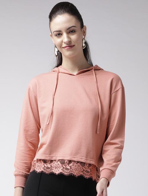 laced hem hooded sweatshirt - 16838483 - Very Small Image - 1
