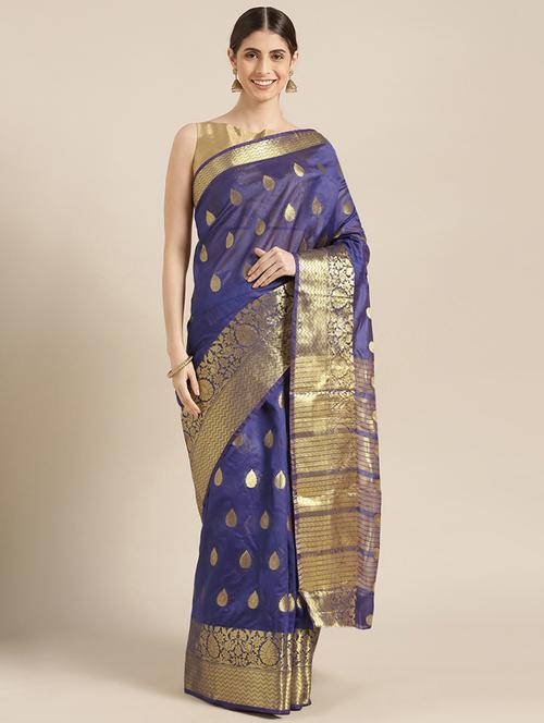 self design kanjivaram saree with blouse - 16840071 - Very Small Image - 1