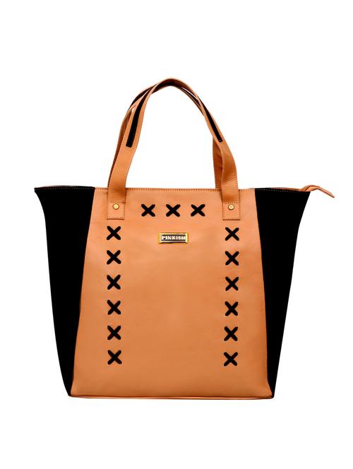 tan leatherette regular handbag - 16842059 - Very Small Image - 1