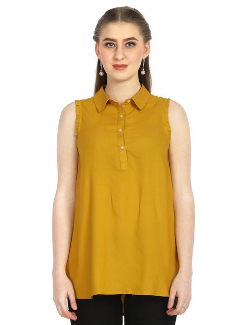 frill detail solid tunic - 16843071 - Very Small Image - 1