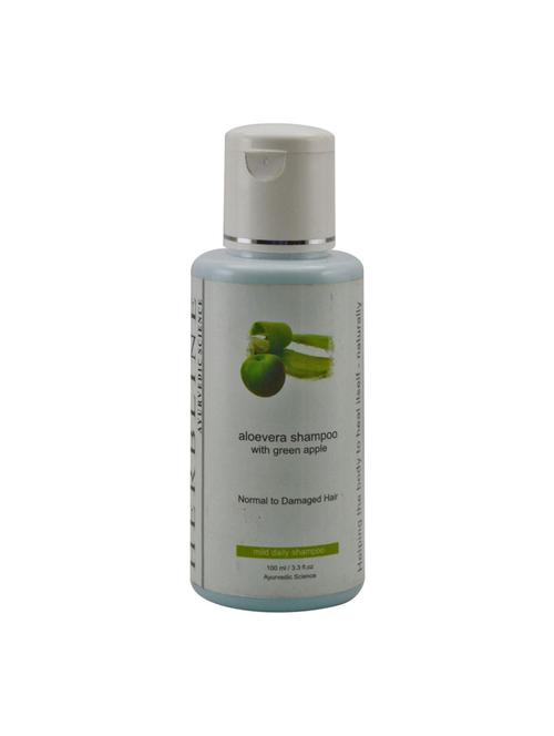 herbline aloevera shampoo with green apple 100ml - 16843287 - Very Small Image - 1