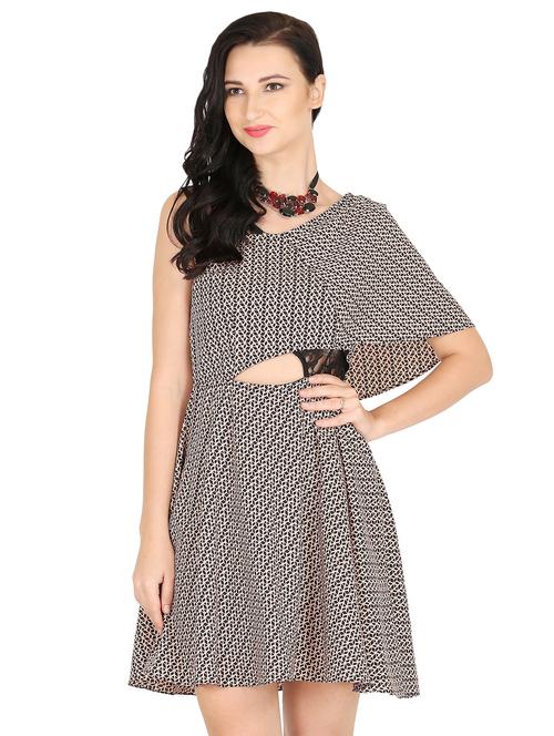 cut out detail geometric skater dress - 16843347 - Very Small Image - 1