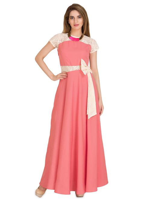 color block bow detail gown - 16843348 - Very Small Image - 1