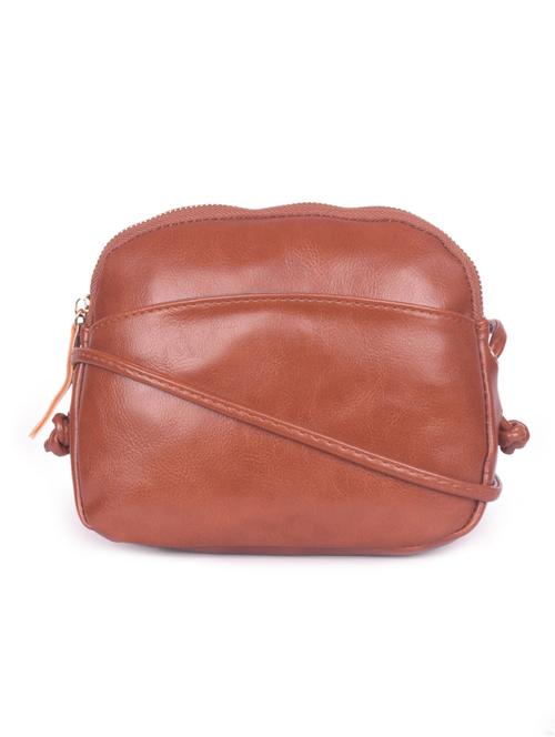 tan leatherette regular sling bag - 16843502 - Very Small Image - 1