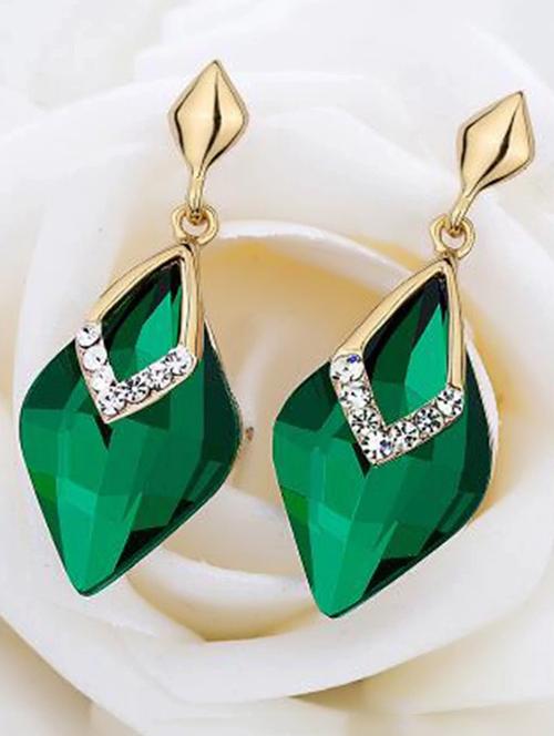 green crystal drop earring - 16843627 - Very Small Image - 1