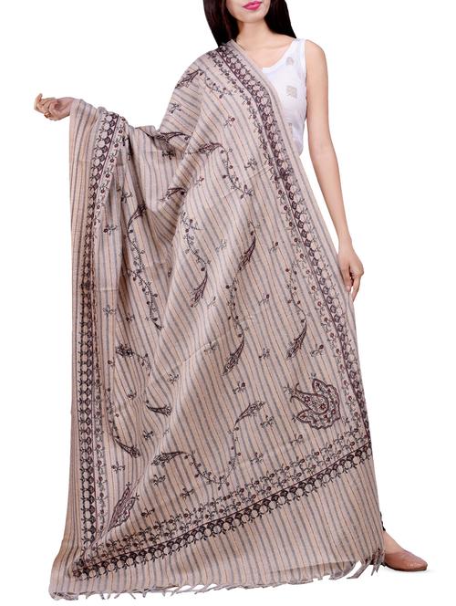 floral wool blend shawl - 16844029 - Very Small Image - 1
