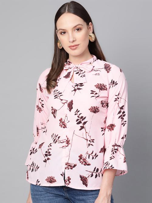 tie up neck floral top - 16844326 - Very Small Image - 1