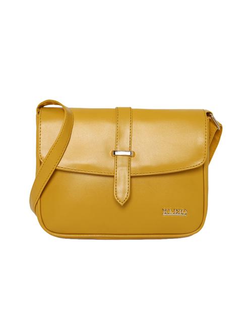 yellow leatherette (pu) sling bag - 16845073 - Very Small Image - 1