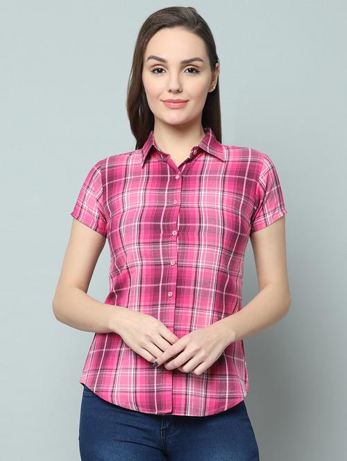 curved hem checkered shirt - 16845442 - Very Small Image - 1