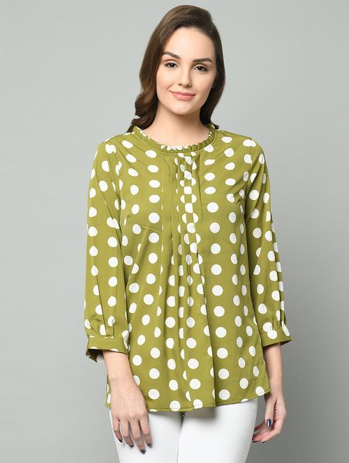pleat detail polka dot top - 16845450 - Very Small Image - 1