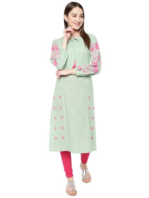 embroidered straight kurta - 16846115 - Very Small Image - 1