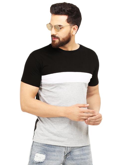 black color block t-shirt - 16846180 - Very Small Image - 1