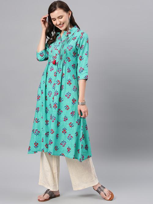floral a-line kurta - 16846312 - Very Small Image - 1
