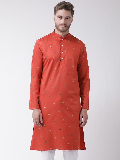 red printed long kurta - 16846535 - Very Small Image - 1