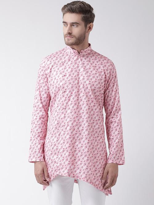 pink floral printed asymmetric kurta - 16846541 - Very Small Image - 1