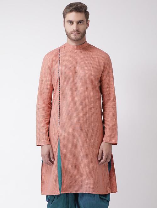 orange woven long kurta - 16846548 - Very Small Image - 1
