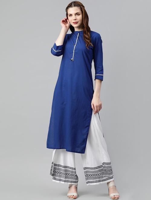 solid straight kurta - 16846601 - Very Small Image - 1