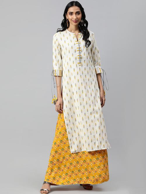 ikat print straight kurta - 16846608 - Very Small Image - 1