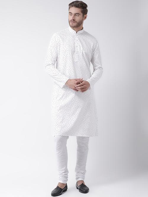 white printed kurta pyjama set - 16847907 - Very Small Image - 1
