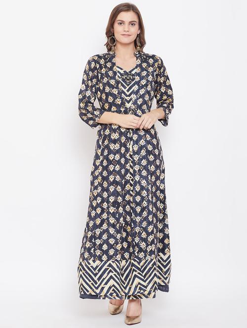 floral layered ethnic dress - 16848178 - Very Small Image - 1