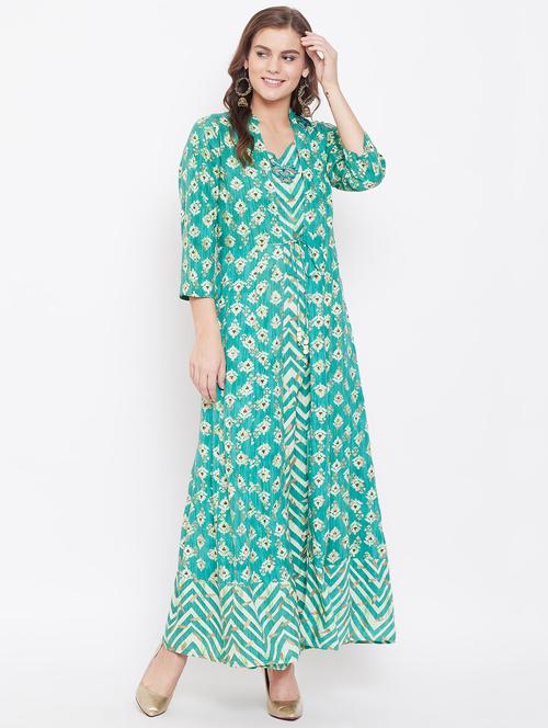 floral anarkali ethnic dress - 16848179 - Very Small Image - 1