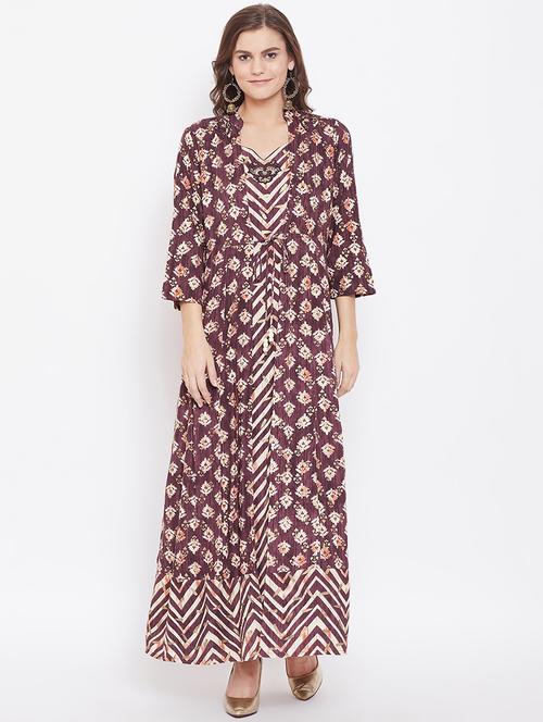 floral anarkali ethnic dress - 16848180 - Very Small Image - 1