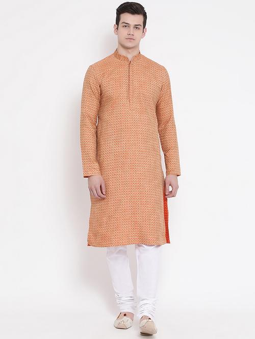 orange embroidered kurta pyjama set - 16848379 - Very Small Image - 1