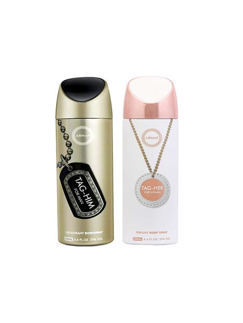 armaf tag her & tag him deodrant spray - 16848915 - Very Small Image - 1
