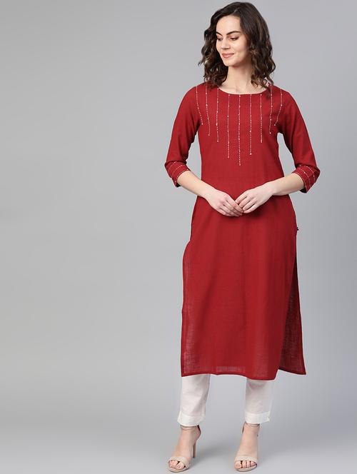 solid straight kurta - 16849764 - Very Small Image - 1