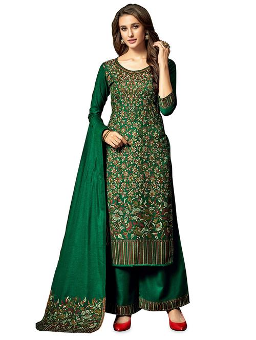 floral print woolen unstitched suit set - 16850138 - Very Small Image - 1